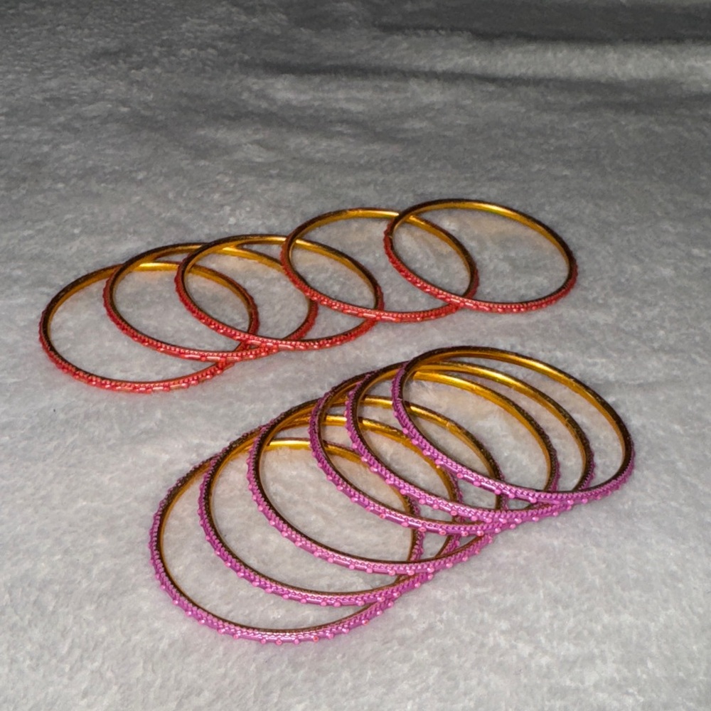 Little girls pink & purple Indian bangles (11 pieces)